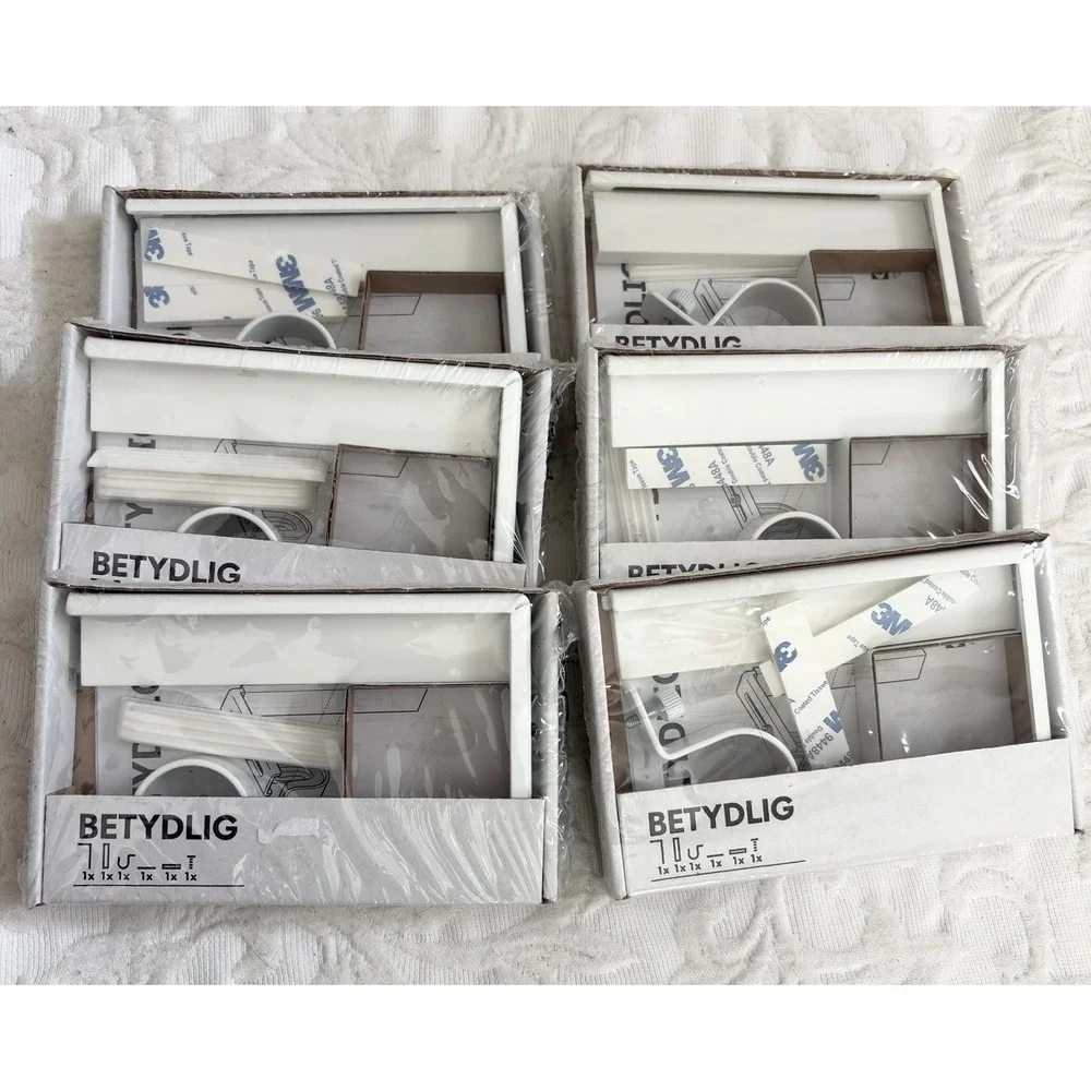 Ikea Betydlig Curtain Rod Holder Bracket White 302.198.89 NEW -Set of 6 hardware